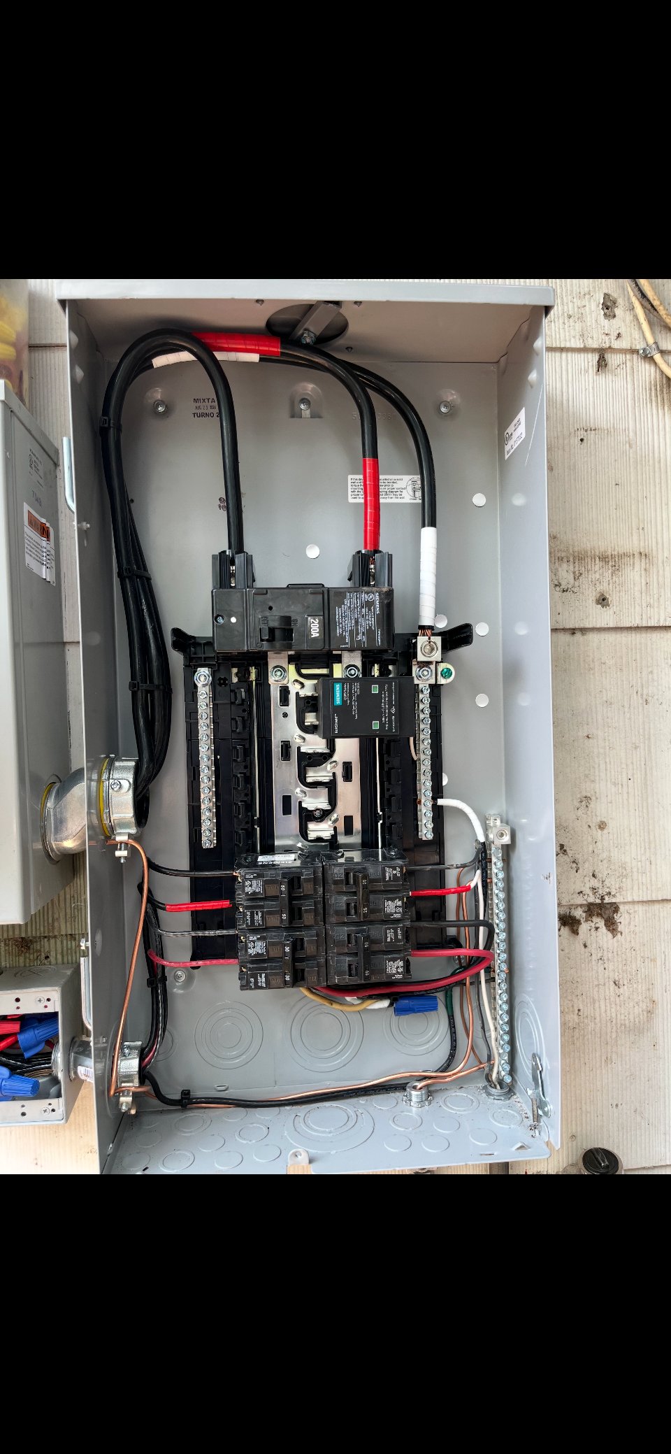 Interior breaker box replacement with clean wiring and professional cable management