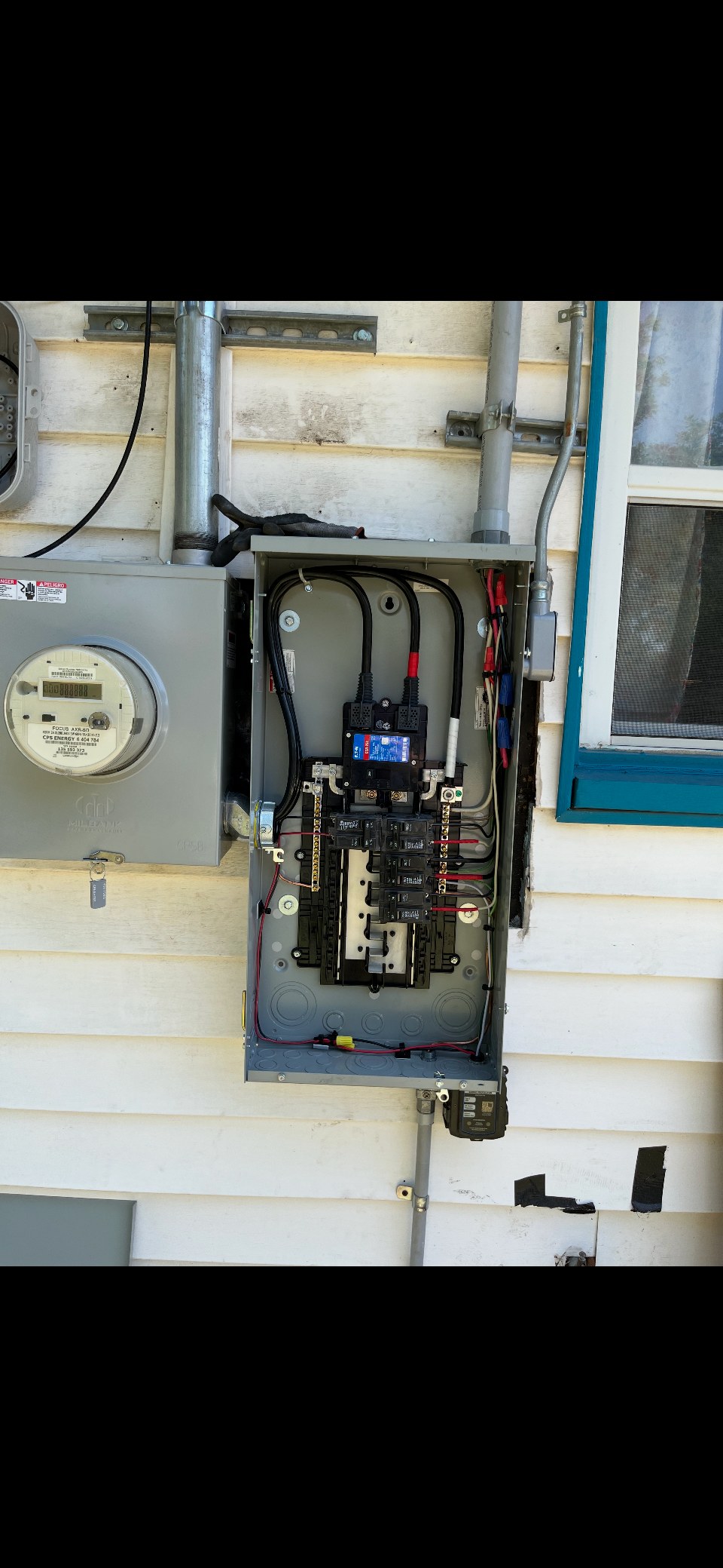 Residential electrical panel upgrade with meter and circuit breakers in San Antonio